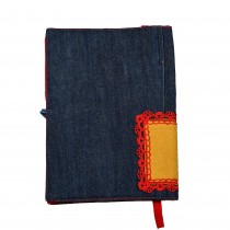Book cover with embroidery • yellow and red