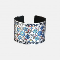 Bracelet with embroidery Cvetelina - blue