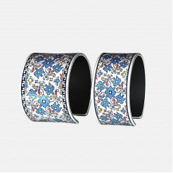 Bracelet with embroidery Cvetelina - blue
