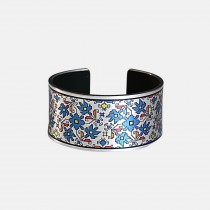 Bracelet with embroidery Cvetelina - blue