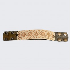 Leather Bracelets with Embroidery Golden