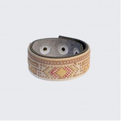 Leather Bracelets with Embroidery Vivid