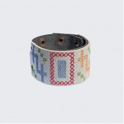 Leather Bracelets with Embroidery Symmetric