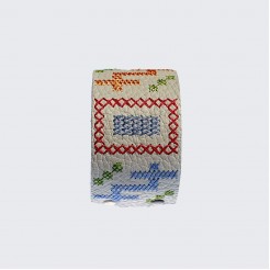 Leather Bracelets with Embroidery Symmetric