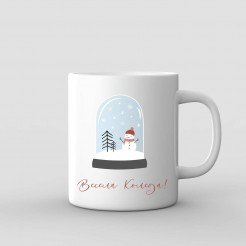 Christmas Mug Paperweight with a snowman
