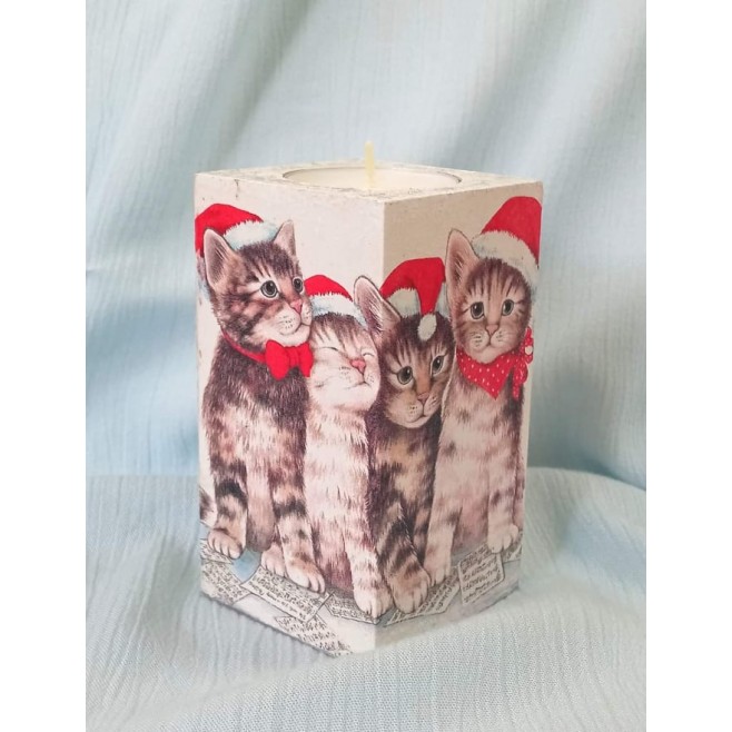 Christmas candlestick Kittens