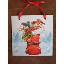 Christmas poster Boots of Santa Claus