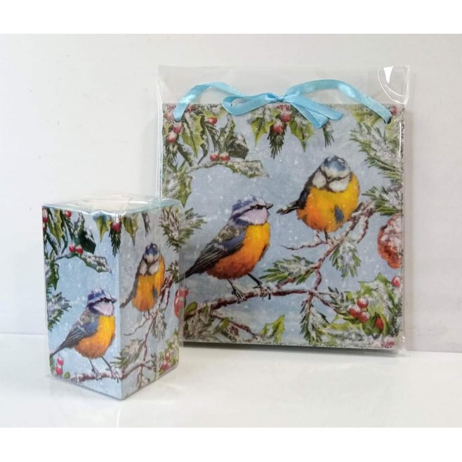 Christmas panel and candlestick Birds set