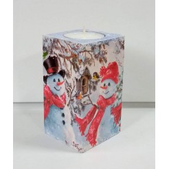 Christmas Candlestick Snow Friendship