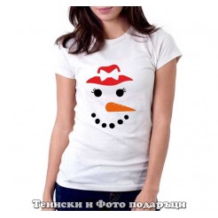 Women's Christmas T - shirt Snowman