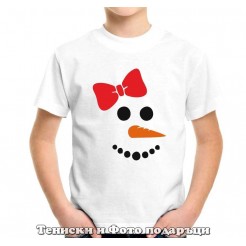 Children's Christmas T-shirt Snowman - for a girl