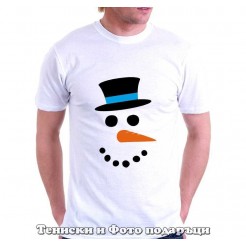 Men 's Christmas T - shirt Snowman