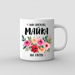 “Best Mom in the World” Floral Mug
