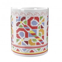 A Mug decorated with Bulgarian embroidery from Gotse Delchev Region