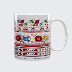 A cup decorated with Bulgarian embroidery from Graovo