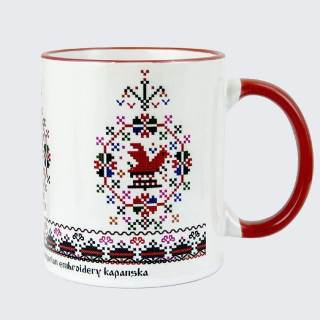 Cup with Embroidery Blossoming Tree