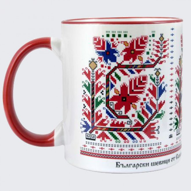A cup decorated with embroidery from Samokov Region