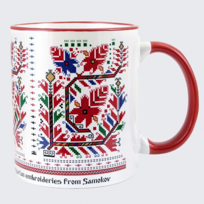 A cup decorated with embroidery from Samokov Region