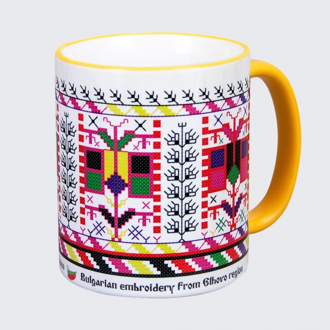 Cup with Embroidery  from Elhovo - The Tree of Life • white