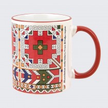 Mug with Bulgarian Macedonian embroidery from Kostur