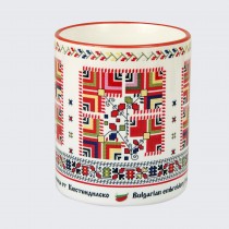 A cup decorated with embroidery from Kyustendil / Plovdiv Folklore Region /