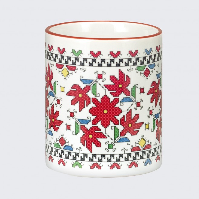 Cup with Embroidery from Lovech • Prosperity • white