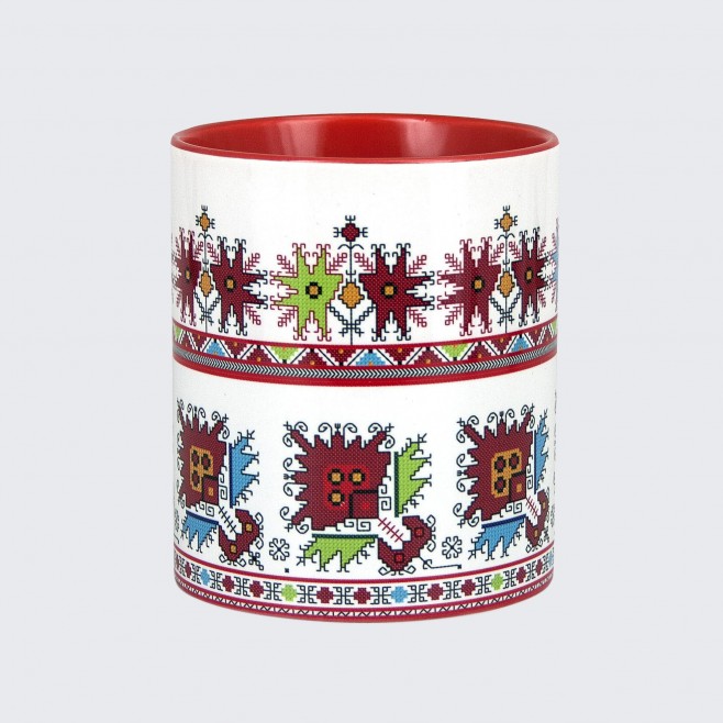 Mug decorated with embroidery from Lovech-model 2
