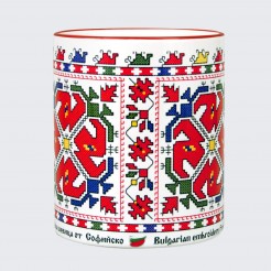 Cup with embroidery with Svilenitsa from Sofia / Shopska Folklore Area/