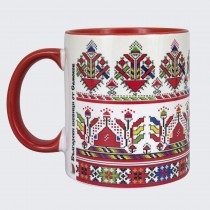 A cup decorated with embroidery from Samokov model 2-red