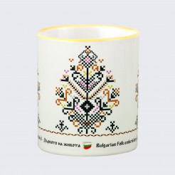 A cup decorated with embroidery from Bulgaria  - The Tree of Life