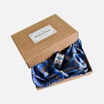 Kanatitsa Blue Scarf and Bracelet set with embroideries motives