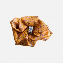 Kanatitsa Yellow Scarf and Bracelet set with embroideries motives
