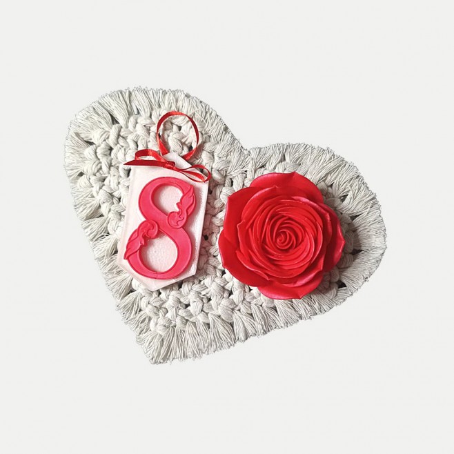 March 8th Red Soap Rose Gift Box