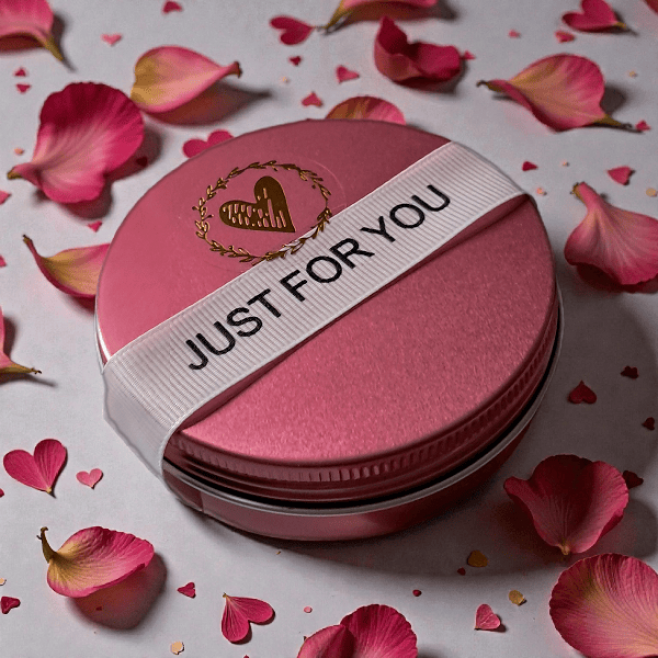 Personalized candle with a hidden message for lovers