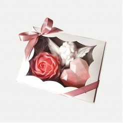 Gift Box of Angel, Diamond Heart and Rose soaps