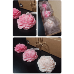 Комплект Свещи Божури - 3 броя
