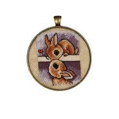 Necklace <<Kissing Bunnies>>