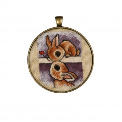 Necklace <<Kissing Bunnies>>
