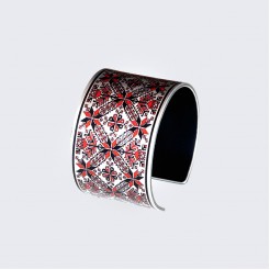 Bracelet with embroidery Boryana Red