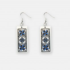 Boryana Embroidered Earrings in Blue