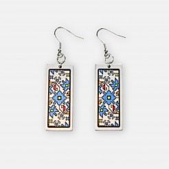 Tsvetelina Blue Earrings with Bulgarian Embroidery
