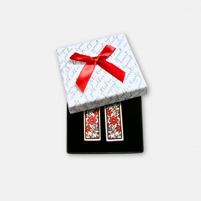 Earrings with Bulgarian Embroidery Tsvetelina in Red