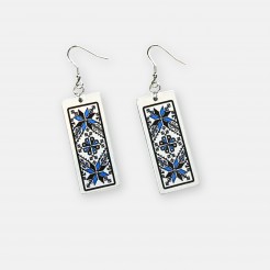 Boryana Embroidered Earrings in Blue