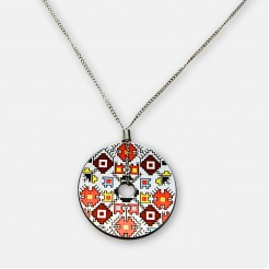 Round Necklace with Embroidery Rumyana
