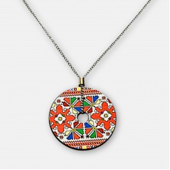 Round Necklace with Traditional Bulgarian Embroidery Yana
