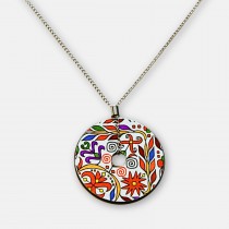 Round Necklace with Traditional Bulgarian Embroidery Zhivka