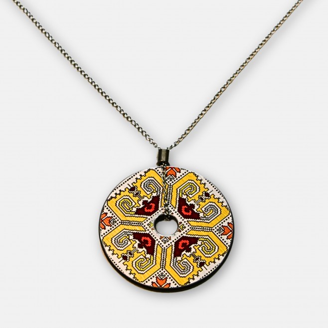 Round Necklace with Embroidery Zlatina