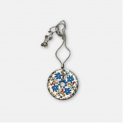 Round Necklace with Tsvetelina Embroidery in Blue