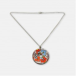 Round Necklace with Traditional Bulgarian Embroidery