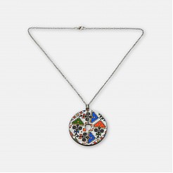 Round Necklace with Traditional Bulgarian Embroidery Elitsa